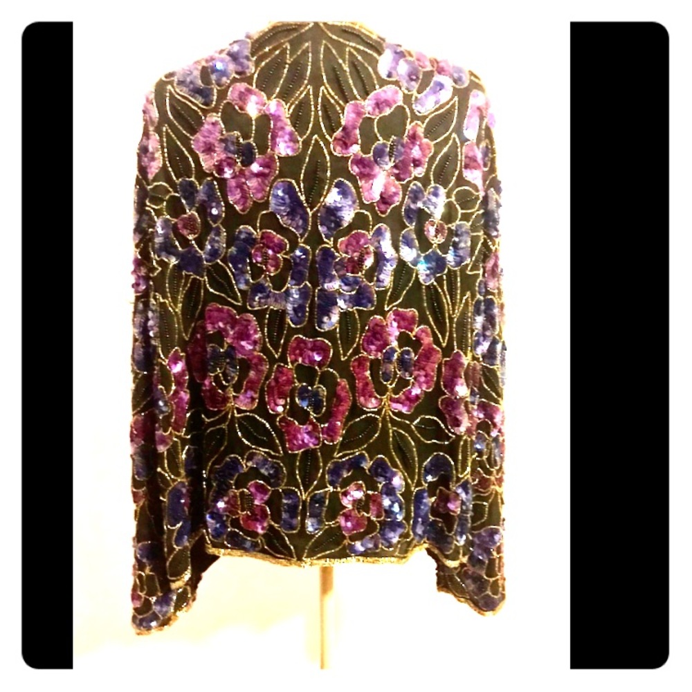 Floral vintage sequin beaded jacket